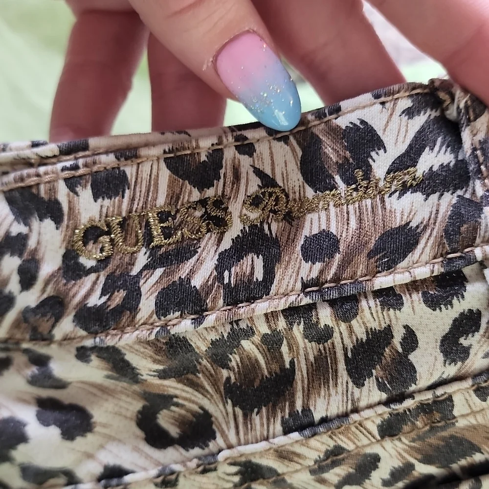 Vintage Guess Y2K Skinny Jeans Lowrise Leopard Print Pants